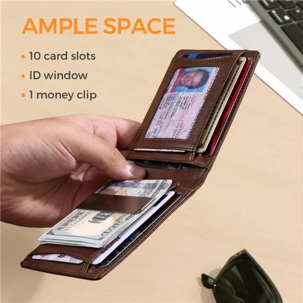 New Slim Novelty Wallets for Men RFID Blocking 11 Card Holder Minimalist
